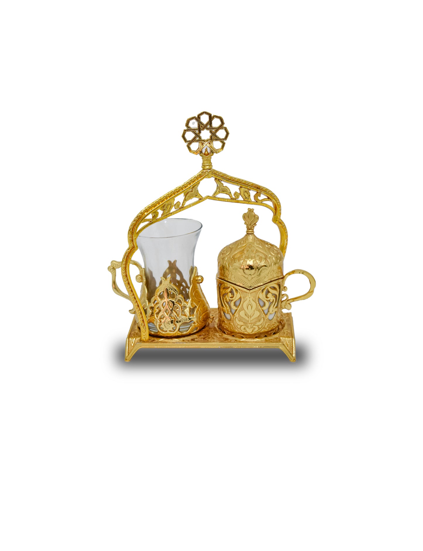 3-Piece Gold Plated Turkish Coffee set