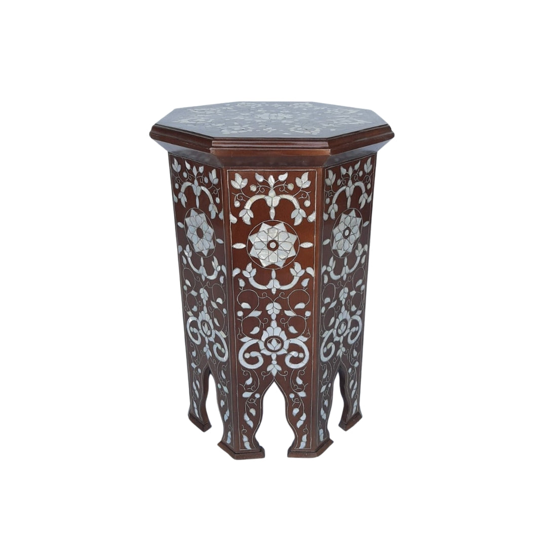 Handmade Syrian Mother of Pearl Inlay Side Table