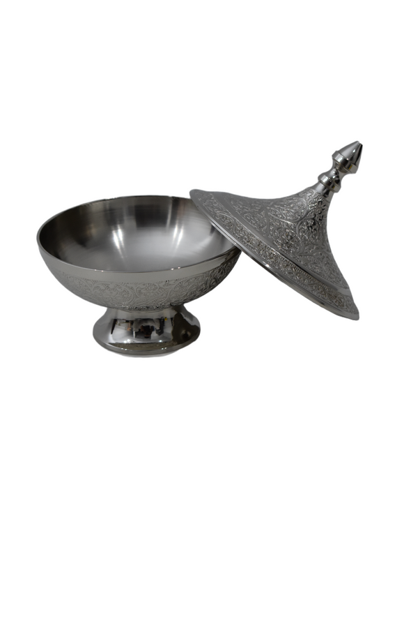 Engraved Brass Lidded Bowl