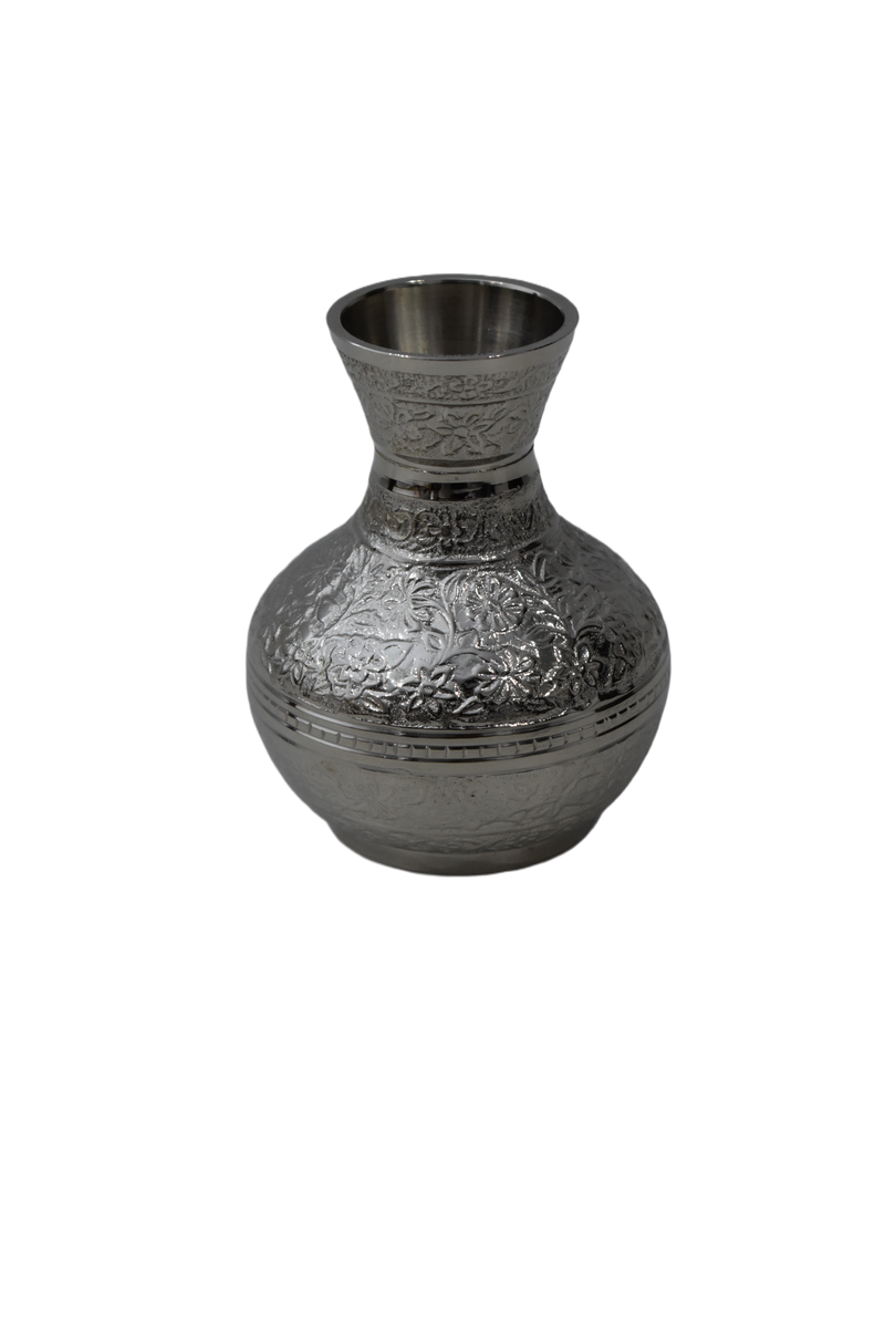Etched Brass Bud Vase - Petite Decorative Vessel