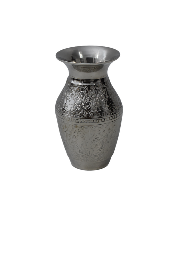 Hand-Carved Small Brass Vase