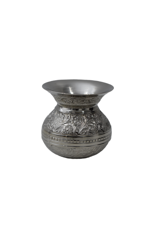 Hand-Carved Small Brass Pot