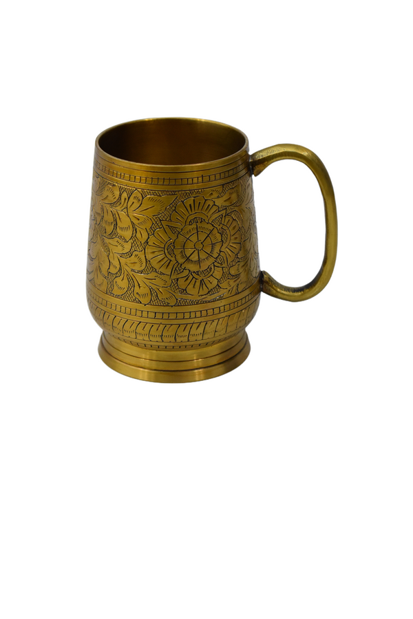 Hand-Etched Brass Mug