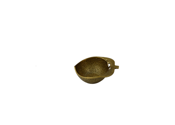 Hand-Etched Brass Apple Bowl - Decorative Serving Dish
