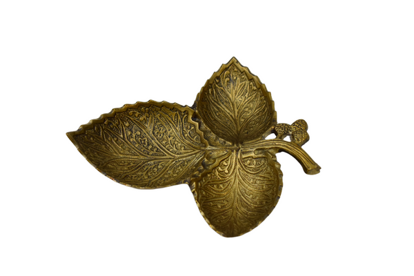 Artisan Brass Leaf Dish