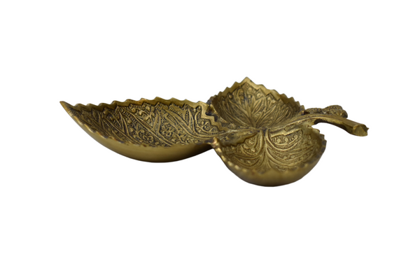 Artisan Brass Leaf Dish