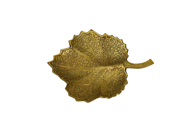 Hand-Etched Brass Leaf Dish