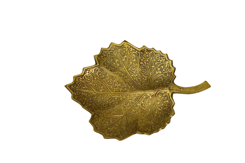Hand-Etched Brass Leaf Dish