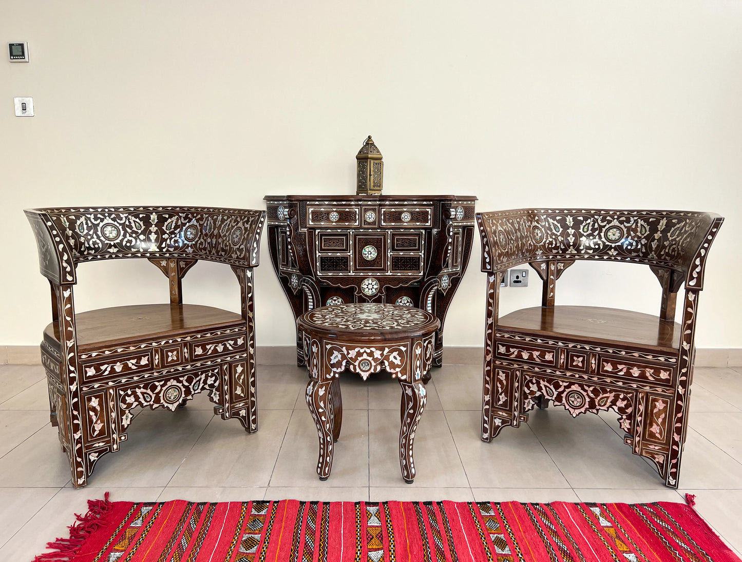 Handmade Syrian Style 3-Piece Furniture Set
