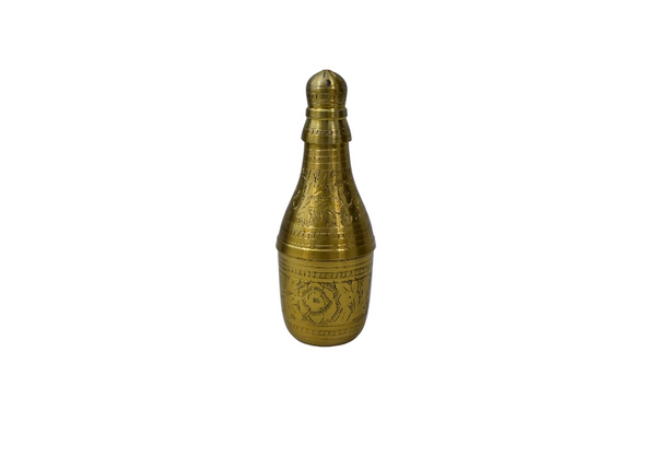Vintage Hand-Engraved Brass Bottle Decanter