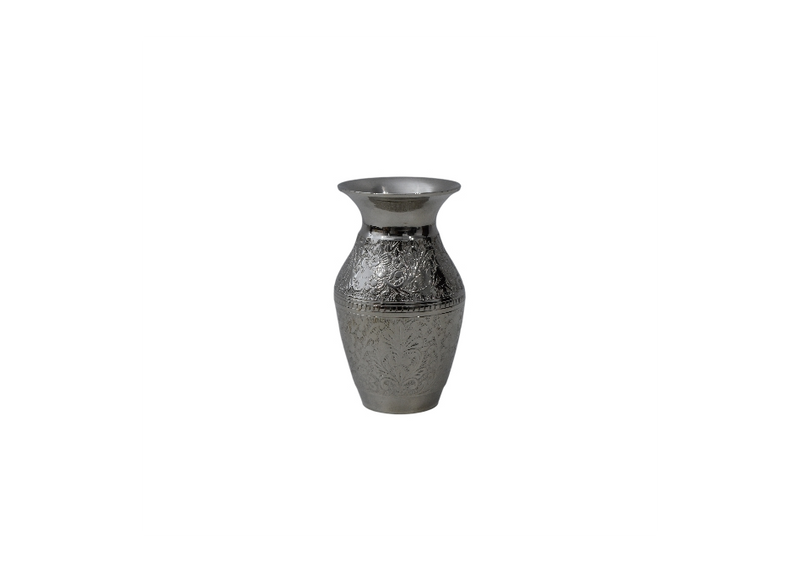 Hand-Carved Small Brass Vase