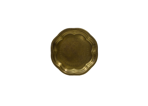 Hand-Engraved Brass Serving Tray