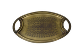 Hand-Engraved Brass Oval Serving Tray