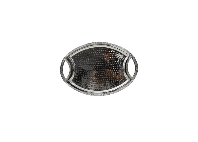 Hand-Engraved Brass Oval Serving Tray
