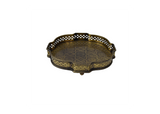 Brass Tray with Ornate Geometric Border
