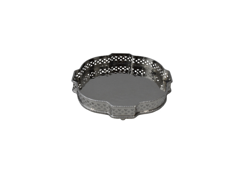 Brass Tray with Ornate Geometric Border