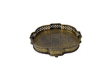 Brass Tray with Ornate Geometric Border