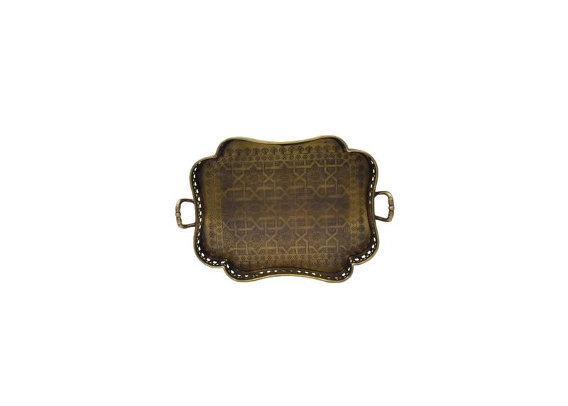 Handcrafted Brass Scalloped Tray