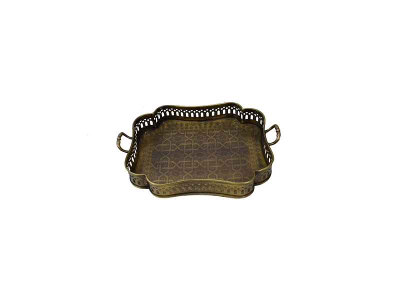 Handcrafted Brass Scalloped Tray