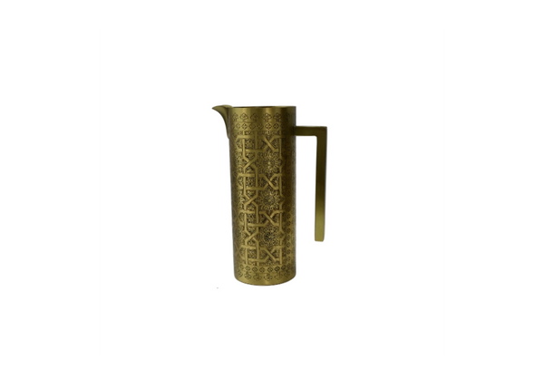 Hand-Etched Brass Water Pitcher