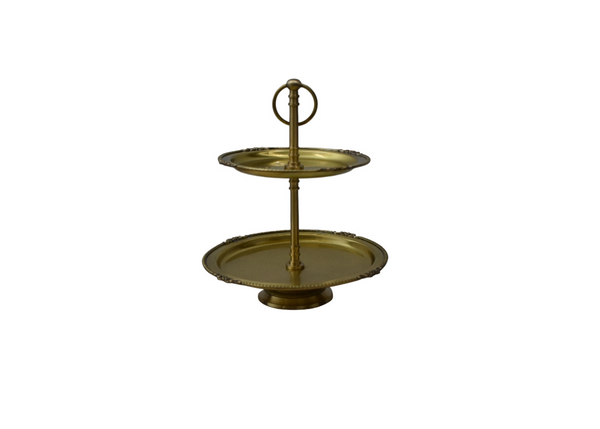Two-Tiered Brass Dessert Stand