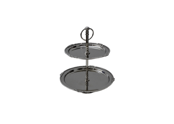Two-Tiered Brass Dessert Stand
