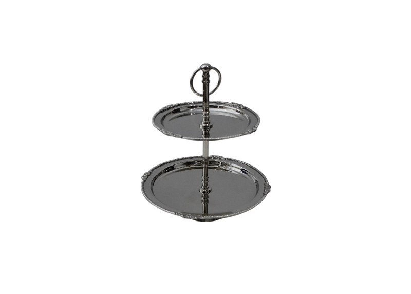 Two-Tiered Brass Dessert Stand