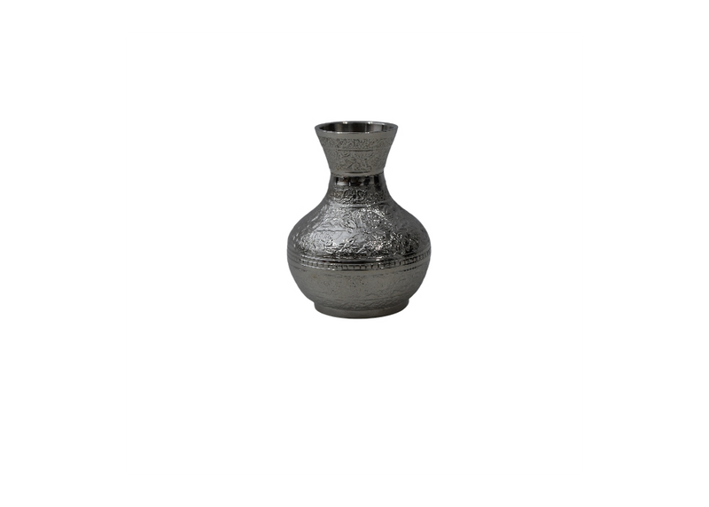 Etched Brass Bud Vase - Petite Decorative Vessel
