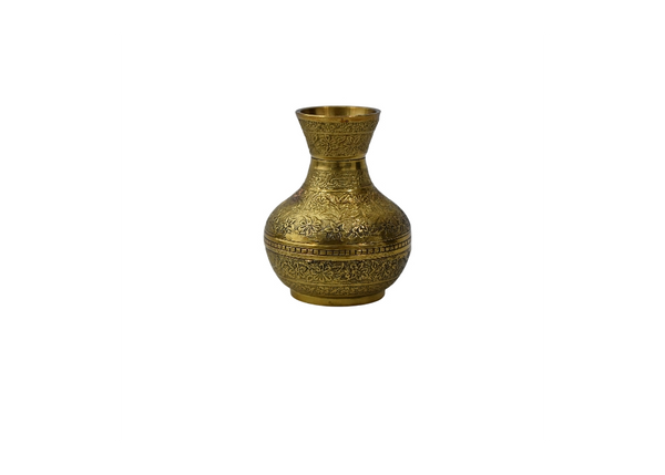Etched Brass Bud Vase - Petite Decorative Vessel