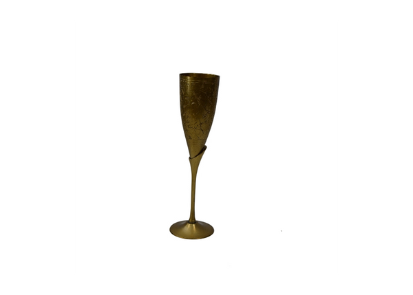 Hand-Etched Brass Wine Glass