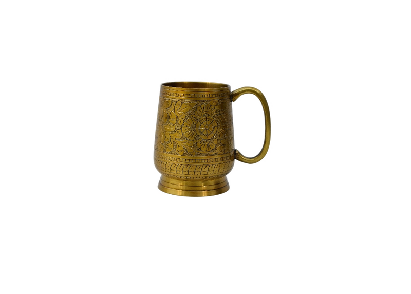 Hand-Etched Brass Mug