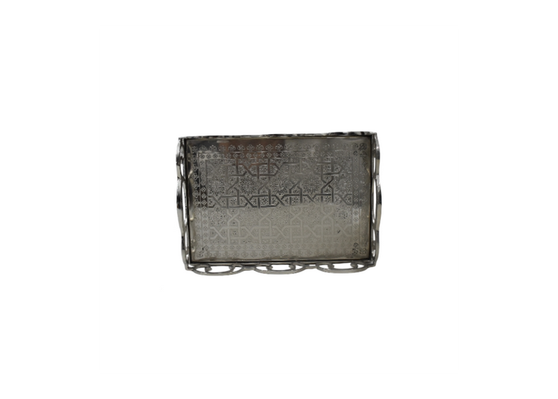 Rectangular Brass Serving Tray with Handles