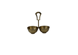 Brass Double Dry Fruit Bowl with Handle