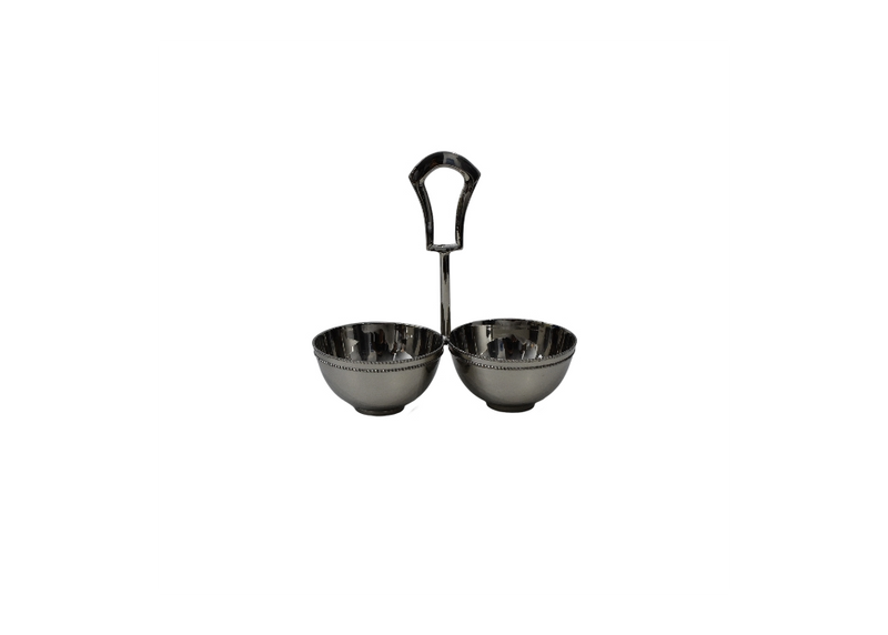 Brass Double Dry Fruit Bowl with Handle