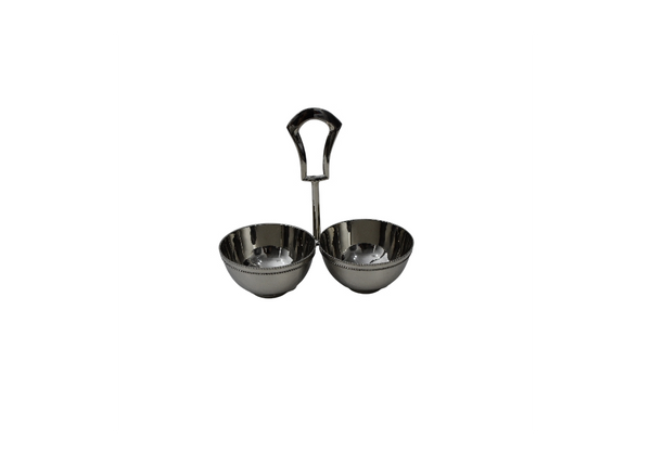 Brass Double Dry Fruit Bowl with Handle