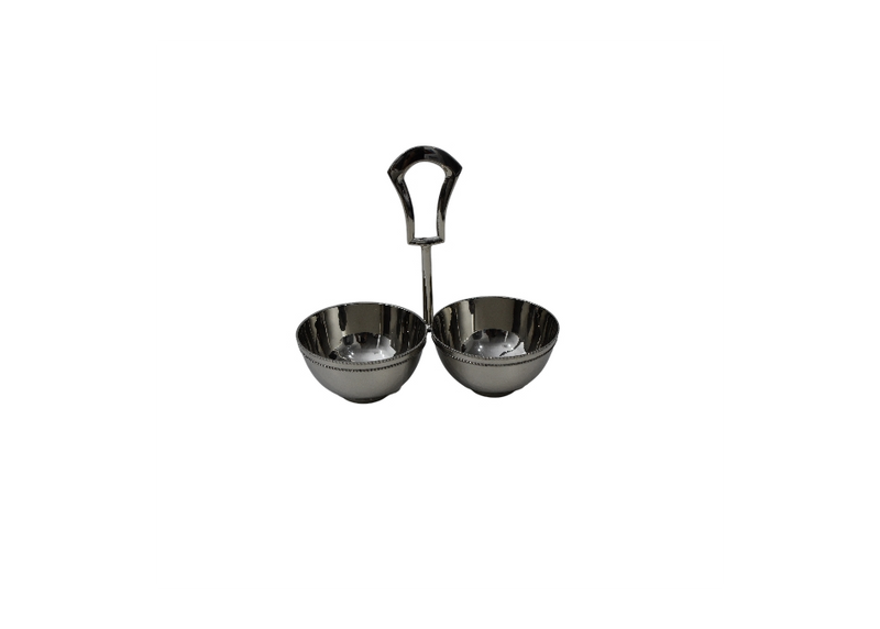 Brass Double Dry Fruit Bowl with Handle