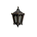 Front View of Syrian Accent Pillared Wall Light Showcasing Open Cutwork & Metalwork