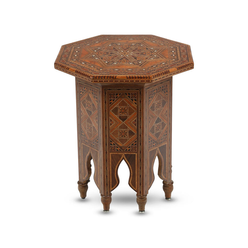 Classic Arabesque Mosaic Wood Coffee Table