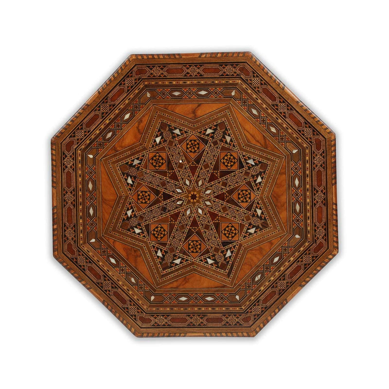 Classic Arabesque Mosaic Wood Coffee Table