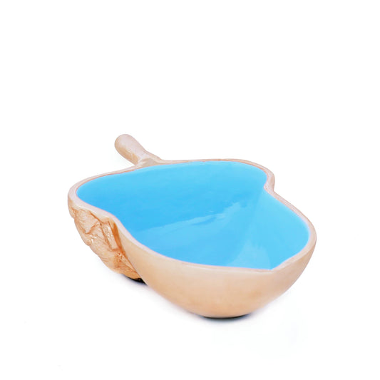 Decorative Kitchen & Dining Bowl, Made of Aluminum With Glossy Powder Coated Cyan Blue Color