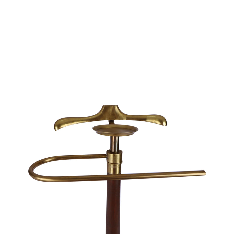 Elegant Brass Coat Hanger / Valet Stand made from finest wood and brass