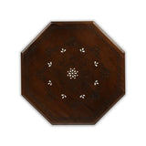 Top View of Hand-carved and mother of pearl inlaid coffee table