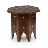 Aesthetic Arabian Coffee Table Handmade of Pure Walnut Wood With Mother of Pearls Inlays & Carvings in Tradtional Design