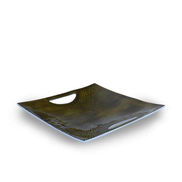 Exquisitely Crafted Glossy Aluminum Serving tray with Handles