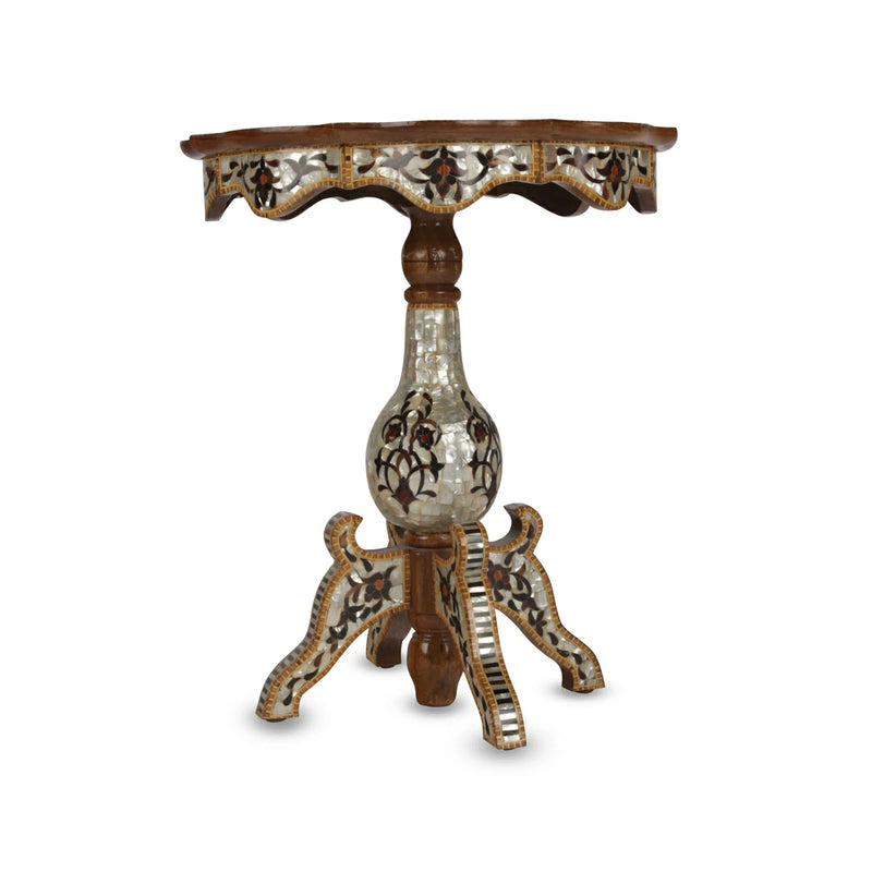 Side & Bottom view of Arabian Pedestal Coffee Table 