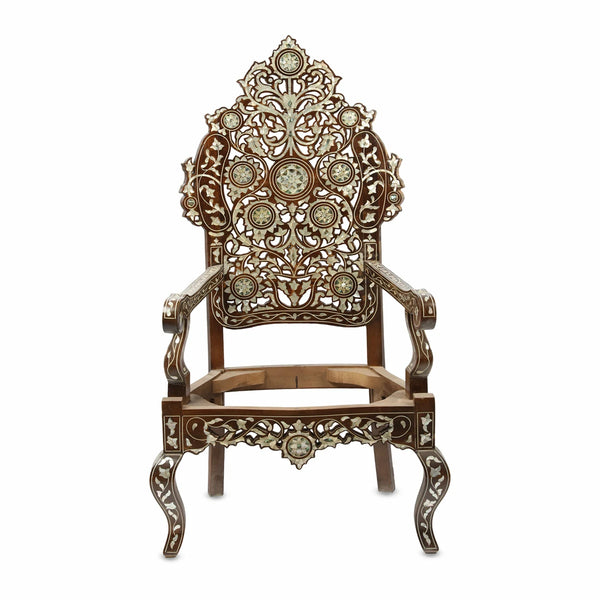 Antique Mother of Pearl Inlaid Levantine Chair 