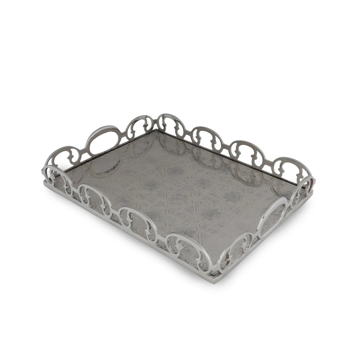 Glossy Silver Finish Brass Tray for Kitchen & Dining