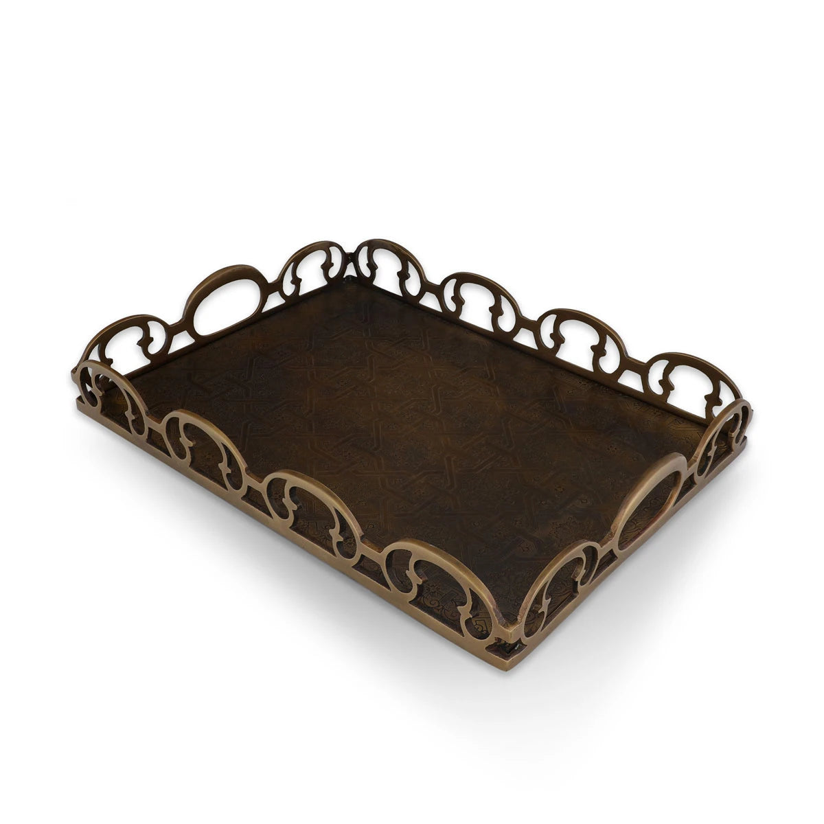 Classic Luxurious Arched Brass Tray