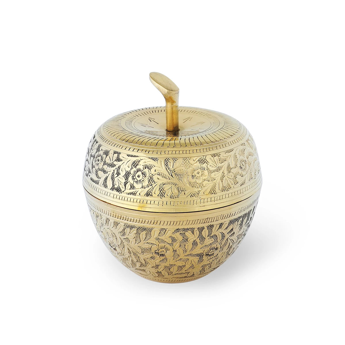 Apple Shaped Golden Color Table-top Decorative Storage Pots