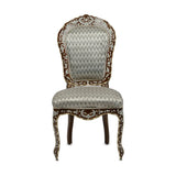 Handmade Mediterranean Style Dining / Side Chair with Mother of Pearl Inalys in Traditional Floral Patterns